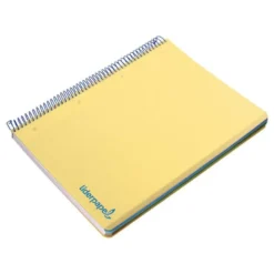 CUADERNO ESPIRAL LIDERPAPEL A5 MICRO WONDER TAPA PLASTICO 120H 90G CUADRO 5MM 5 BANDAS 6 TALADROS COLOR AMARILLO