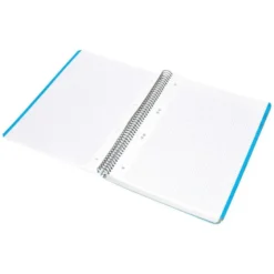 CUADERNO ESPIRAL LIDERPAPEL A5 MICRO WONDER TAPA PLASTICO 120H 90G CUADRO 5MM 5 BANDAS 6 TALADROS COLOR CELESTE