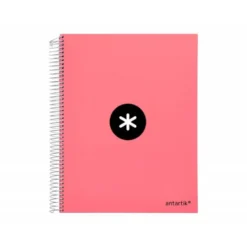 CUADERNO ESPIRAL LIDERPAPEL DIN A4 MICRO ANTARTIK RAYADO HORIZONTAL 120 H 5 BANDA 4 TALADROS COLOR CORAL