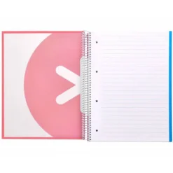 CUADERNO ESPIRAL LIDERPAPEL DIN A4 MICRO ANTARTIK RAYADO HORIZONTAL 120 H 5 BANDA 4 TALADROS COLOR CORAL
