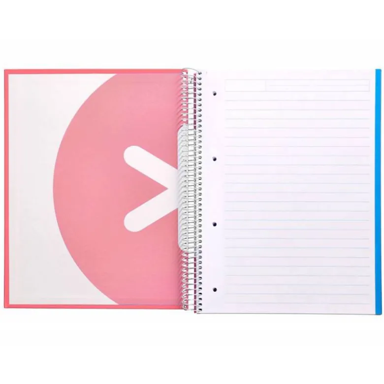 CUADERNO ESPIRAL LIDERPAPEL DIN A4 MICRO ANTARTIK RAYADO HORIZONTAL 120 H 5 BANDA 4 TALADROS COLOR CORAL