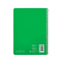 CUADERNO ESPIRAL LIDERPAPEL DIN A5 WITTY TAPA DURA 80H 90GR CUADRO 4MM CON MARGEN COLOR VERDE