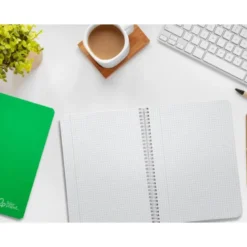 CUADERNO ESPIRAL LIDERPAPEL DIN A5 WITTY TAPA DURA 80H 90GR CUADRO 4MM CON MARGEN COLOR VERDE