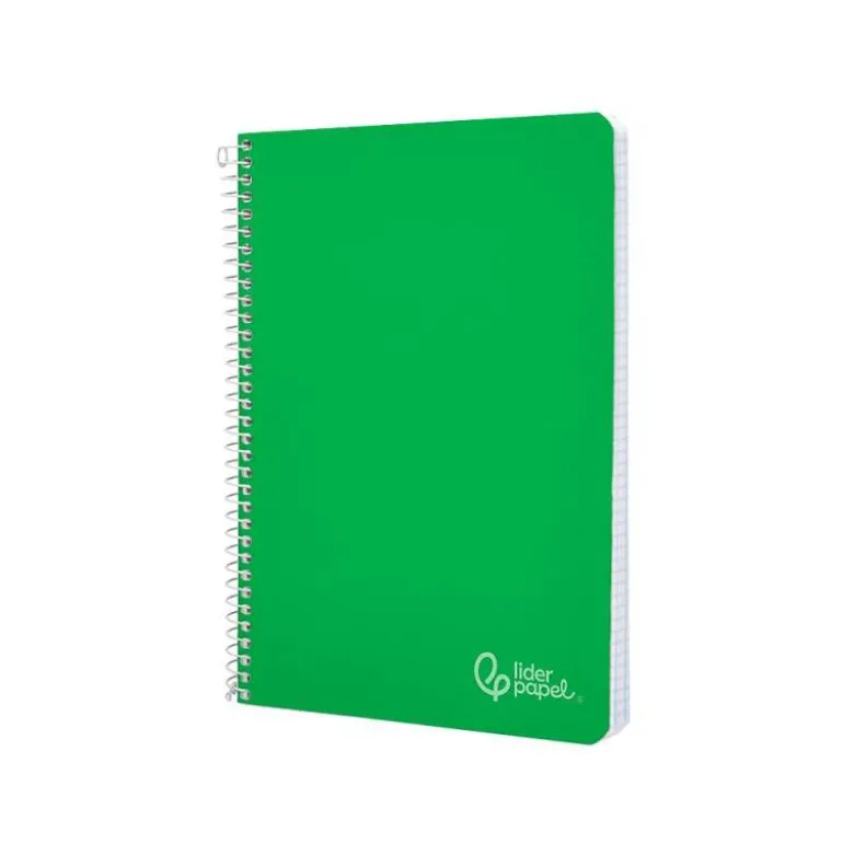 CUADERNO ESPIRAL LIDERPAPEL DIN A5 WITTY TAPA DURA 80H 90GR CUADRO 4MM CON MARGEN COLOR VERDE