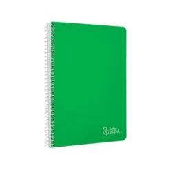 CUADERNO ESPIRAL LIDERPAPEL DIN A5 WITTY TAPA DURA 80H 90GR CUADRO 4MM CON MARGEN COLOR VERDE