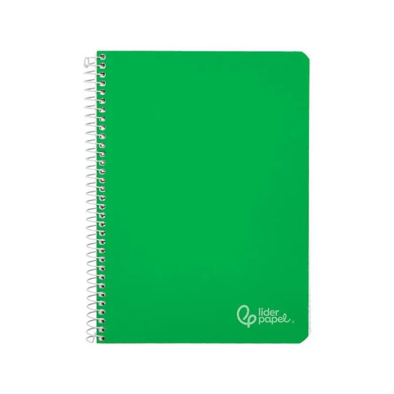 CUADERNO ESPIRAL LIDERPAPEL DIN A5 WITTY TAPA DURA 80H 90GR CUADRO 4MM CON MARGEN COLOR VERDE