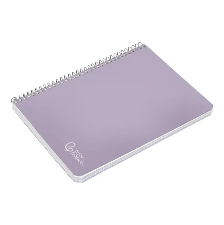CUADERNO ESPIRAL LIDERPAPEL DIN A5 WITTY TAPA DURA 80H 90GR CUADRO 4MM CON MARGEN COLOR VIOLETA
