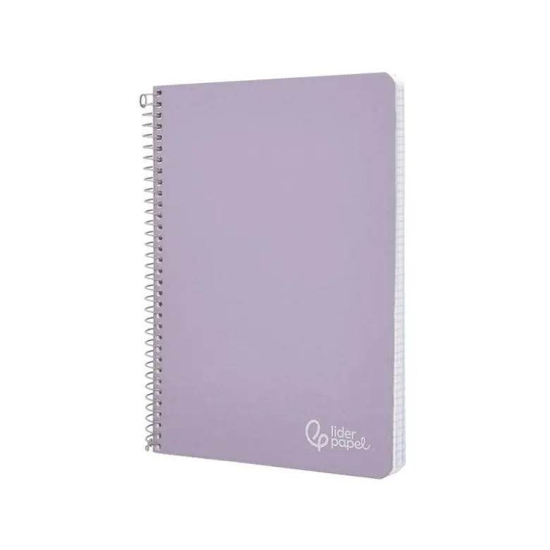 CUADERNO ESPIRAL LIDERPAPEL DIN A5 WITTY TAPA DURA 80H 90GR CUADRO 4MM CON MARGEN COLOR VIOLETA