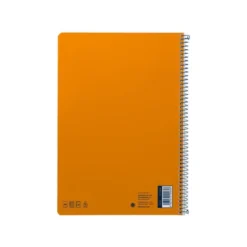 CUADERNO ESPIRAL LIDERPAPEL DIN A4 SMART TAPA BLANDA 80H 75GR CUADRO 4MM CON MARGEN COLOR NARANJA