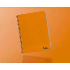 CUADERNO ESPIRAL LIDERPAPEL DIN A4 SMART TAPA BLANDA 80H 75GR CUADRO 4MM CON MARGEN COLOR NARANJA