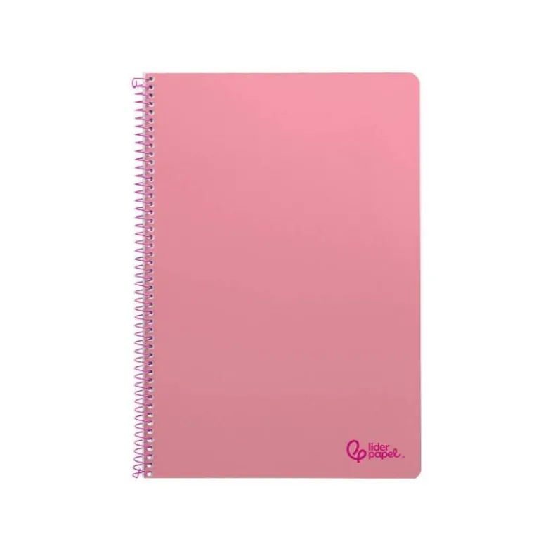 CUADERNO ESPIRAL LIDERPAPEL DIN A4 SMART TAPA BLANDA 80H 75GR CUADRO 4MM CON MARGEN COLOR ROSA