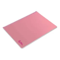 CUADERNO ESPIRAL LIDERPAPEL DIN A4 SMART TAPA BLANDA 80H 75GR CUADRO 4MM CON MARGEN COLOR ROSA