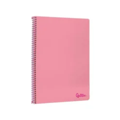 CUADERNO ESPIRAL LIDERPAPEL DIN A4 SMART TAPA BLANDA 80H 75GR CUADRO 4MM CON MARGEN COLOR ROSA