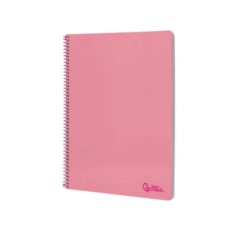 CUADERNO ESPIRAL LIDERPAPEL DIN A4 SMART TAPA BLANDA 80H 75GR CUADRO 4MM CON MARGEN COLOR ROSA