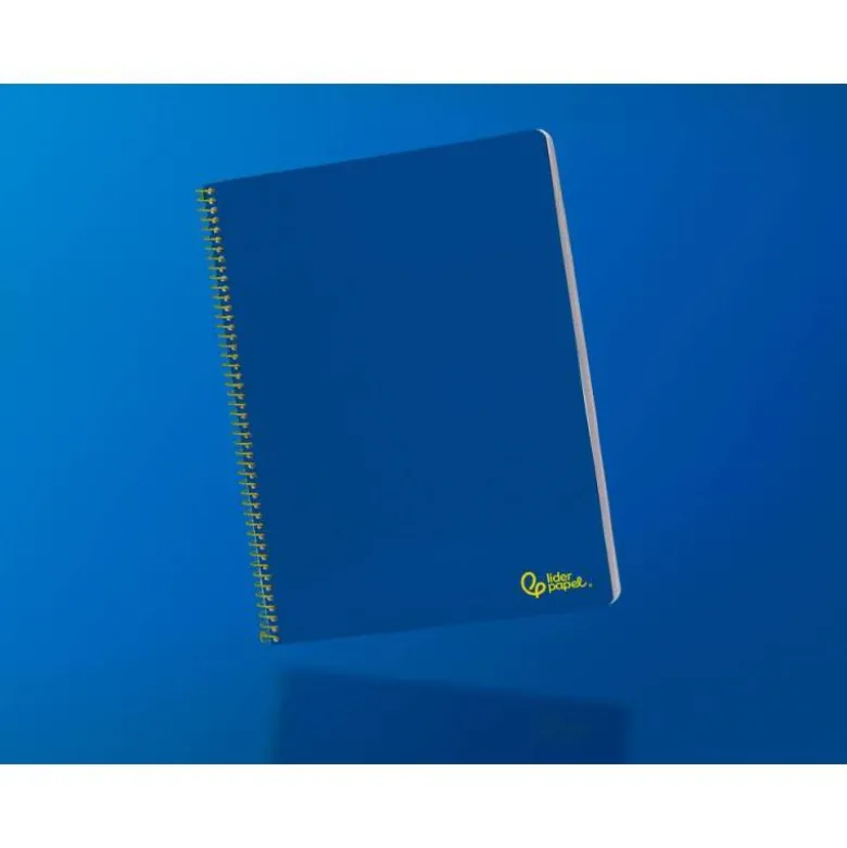 CUADERNO ESPIRAL LIDERPAPEL DIN A4 SMART TAPA BLANDA 80H 75GR RAYADO HORIZONTAL CON MARGEN COLOR AZUL OSCURO