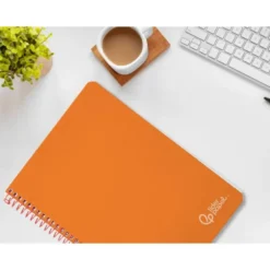 CUADERNO ESPIRAL LIDERPAPEL DIN A4 WITTY TAPA DURA 80H 90GR PAUTA 3,5MM CON MARGEN COLOR NARANJA