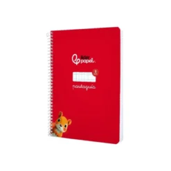 CUADERNO ESPIRAL LIDERPAPEL DI N A5 PAUTAGUIA TAPA BLANDA 40H 75 GR CUADRO PAUTADO 3MM COLOR ROJO