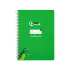 CUADERNO ESPIRAL LIDERPAPEL DI N A5 PAUTAGUIA TAPA DURA 80H 90 GR CUADRO PAUTADO 5MM COLOR VERDE
