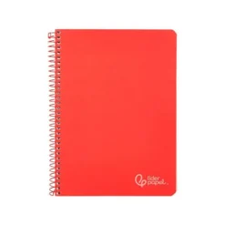 CUADERNO ESPIRAL LIDERPAPEL DIN A5 WITTY TAPA DURA 80H 90GR CUADRO 4MM CON MARGEN COLOR ROJO