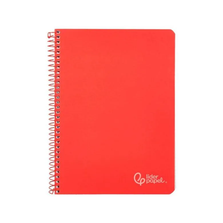 CUADERNO ESPIRAL LIDERPAPEL DIN A5 WITTY TAPA DURA 80H 90GR CUADRO 4MM CON MARGEN COLOR ROJO