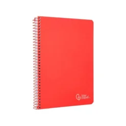 CUADERNO ESPIRAL LIDERPAPEL DIN A5 WITTY TAPA DURA 80H 90GR CUADRO 4MM CON MARGEN COLOR ROJO