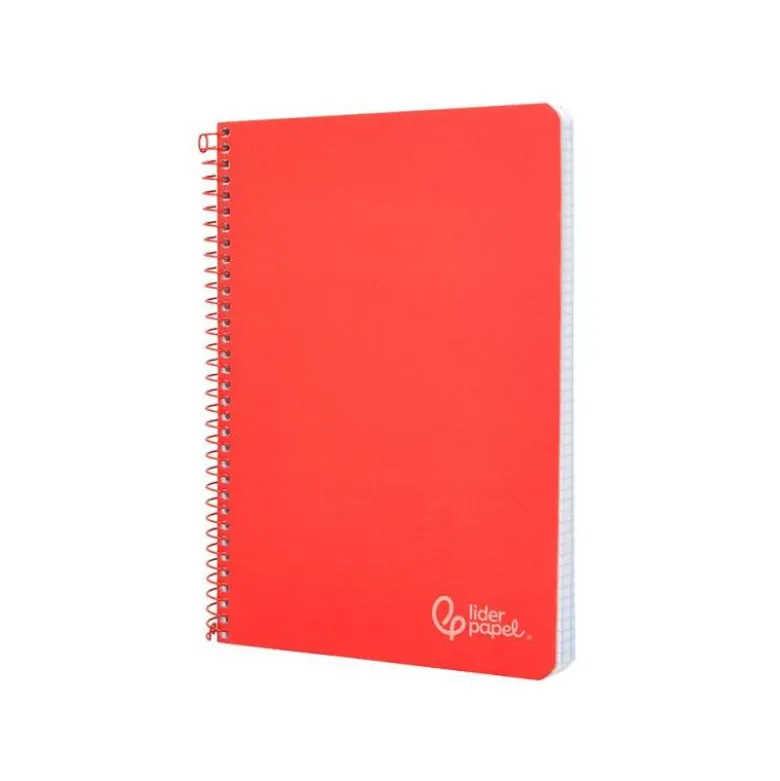 CUADERNO ESPIRAL LIDERPAPEL DIN A5 WITTY TAPA DURA 80H 90GR CUADRO 4MM CON MARGEN COLOR ROJO