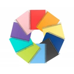 CUADERNO ESPIRAL LIDERPAPEL A5 CRAFTY TAPA FORRADA 80H 90 GR CUADRO 4 MM CON MARGEN COLORES SURTIDOS