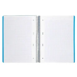CUADERNO ESPIRAL LIDERPAPEL A5 MICRO WONDER TAPA PLASTICO 120H 90G CUADRO 5MM 5 BANDAS 6 TALADROS COLOR AZUL MARINO