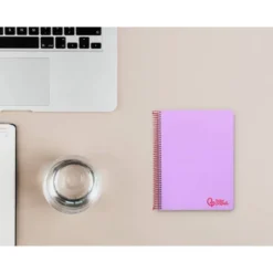 CUADERNO ESPIRAL LIDERPAPEL A7 MICRO WONDER TAPA PLASTICO 100H 90 GR CUADRO 5MM 4 BANDAS COLOR VIOLETA