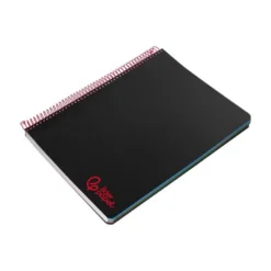 CUADERNO ESPIRAL LIDERPAPEL A7 MICRO WONDER TAPA PLASTICO 100H 90 GR CUADRO 5MM 4 BANDAS COLOR NEGRO