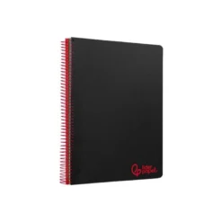 CUADERNO ESPIRAL LIDERPAPEL A7 MICRO WONDER TAPA PLASTICO 100H 90 GR CUADRO 5MM 4 BANDAS COLOR NEGRO