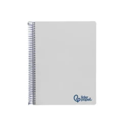 CUADERNO ESPIRAL LIDERPAPEL A7 MICRO WONDER TAPA PLASTICO 100H 90 GR CUADRO 5MM 4 BANDAS GRIS