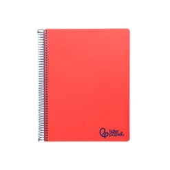 CUADERNO ESPIRAL LIDERPAPEL A7 MICRO WONDER TAPA PLASTICO 100H 90 GR CUADRO 5MM 4 BANDAS ROJO