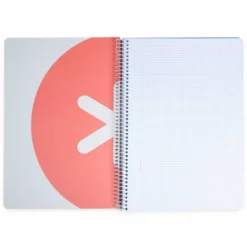 CUADERNO ESPIRAL LIDERPAPEL A4 ANTARTIK TAPA DURA 80H 100GR CUADRO 4MM CON MARGEN COLOR CORAL
