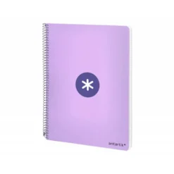 CUADERNO ESPIRAL LIDERPAPEL A4 ANTARTIK TAPA DURA 80H 100GR CUADRO 4MM CON MARGEN COLOR LAVANDA