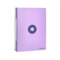 CUADERNO ESPIRAL LIDERPAPEL A4 ANTARTIK TAPA DURA 80H 100GR CUADRO 4MM CON MARGEN COLOR LAVANDA