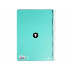 CUADERNO ESPIRAL LIDERPAPEL A4 ANTARTIK TAPA DURA 80H 100GR CUADRO 4MM CON MARGEN COLOR MENTA