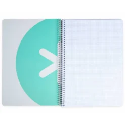 CUADERNO ESPIRAL LIDERPAPEL A4 ANTARTIK TAPA DURA 80H 100GR CUADRO 4MM CON MARGEN COLOR MENTA