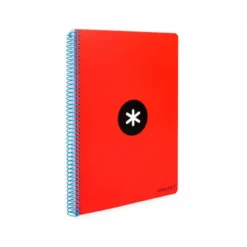 CUADERNO ESPIRAL LIDERPAPEL A4 ANTARTIK TAPA DURA 80H 100GR CUADRO 4MM CON MARGEN COLOR ROJO