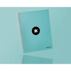 CUADERNO ESPIRAL LIDERPAPEL DIN A4 MICRO ANTARTIK RAYADO HORIZONTAL 120 H 5 BANDA 4 TALADROS COLOR MENTA