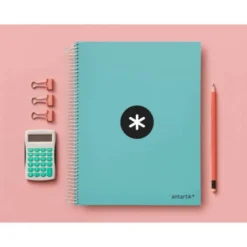 CUADERNO ESPIRAL LIDERPAPEL DIN A4 MICRO ANTARTIK RAYADO HORIZONTAL 120 H 5 BANDA 4 TALADROS COLOR MENTA