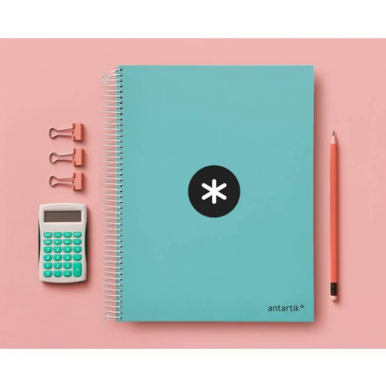 CUADERNO ESPIRAL LIDERPAPEL DIN A4 MICRO ANTARTIK RAYADO HORIZONTAL 120 H 5 BANDA 4 TALADROS COLOR MENTA