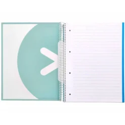 CUADERNO ESPIRAL LIDERPAPEL DIN A4 MICRO ANTARTIK RAYADO HORIZONTAL 120 H 5 BANDA 4 TALADROS COLOR MENTA