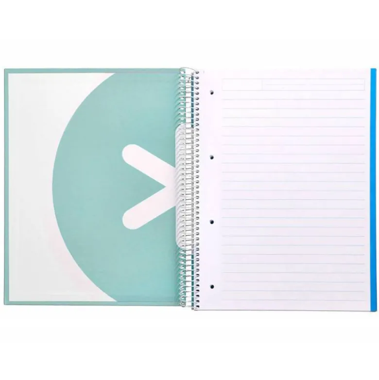 CUADERNO ESPIRAL LIDERPAPEL DIN A4 MICRO ANTARTIK RAYADO HORIZONTAL 120 H 5 BANDA 4 TALADROS COLOR MENTA