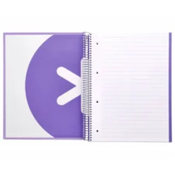 CUADERNO ESPIRAL LIDERPAPEL DIN A4 MICRO ANTARTIK RAYADO HORIZONTAL 120 H 5 BANDA 4 TALADROS COLOR LAVANDA