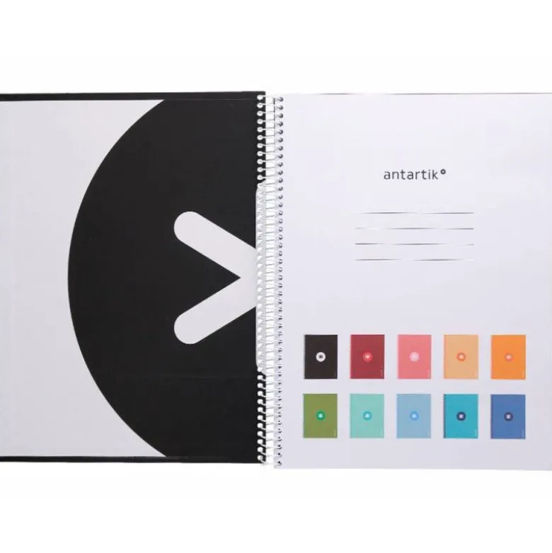 CUADERNO ESPIRAL LIDERPAPEL DIN A4 MICRO ANTARTIK CUADRICULADO 5 MM COLOR NEGRO 80H