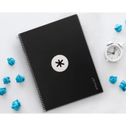 CUADERNO ESPIRAL LIDERPAPEL DIN A4 MICRO ANTARTIK CUADRICULADO 5 MM COLOR NEGRO 80H