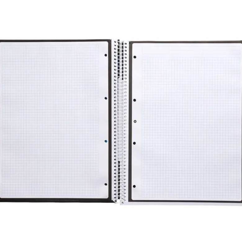 CUADERNO ESPIRAL LIDERPAPEL DIN A4 MICRO ANTARTIK CUADRICULADO 5 MM COLOR NEGRO 80H