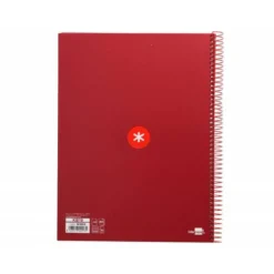 CUADERNO ESPIRAL LIDERPAPEL DIN A4 MICRO ANTARTIK CUADRICULADO 5 MM COLOR ROJO 80H