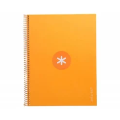 CUADERNO ESPIRAL LIDERPAPEL DIN A4 MICRO ANTARTIK CUADRICULADO 5 MM COLOR AMARILLO 80H